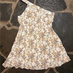 Abercrombie & Fitch White Floral Mini Skirt with Yellow and Light Blue Blooms